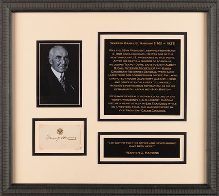 Lot #68 Warren G. Harding Signature - Image 1