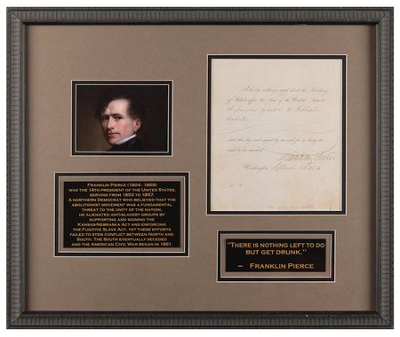 Lot #95 Franklin Pierce Document Signed as