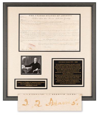 Lot #24 John Quincy Adams Document Signed as President - Image 1