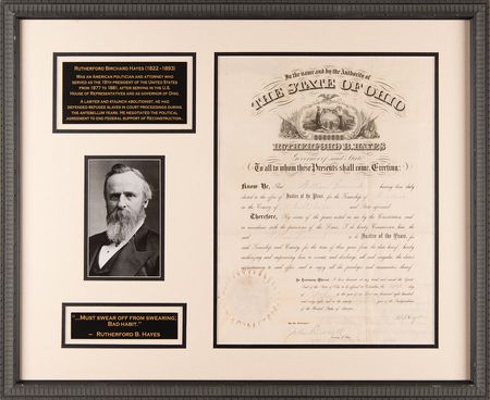 Lot #76 Rutherford B. Hayes Document Signed as Governor of Ohio - Image 1