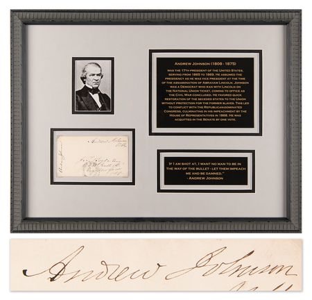 Lot #84 Andrew Johnson Signed Free Frank - Image 1