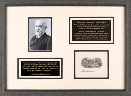 Lot #71 Benjamin Harrison Signed Engraving of the