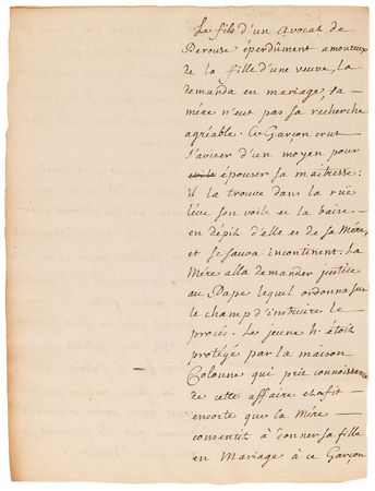 Lot #181 Jean-Jacques Rousseau Handwritten Manuscripts on Isabella of Valois and Pope Sixtus V - Image 7