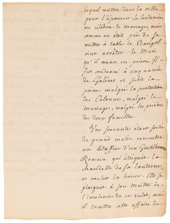 Lot #181 Jean-Jacques Rousseau Handwritten Manuscripts on Isabella of Valois and Pope Sixtus V - Image 9