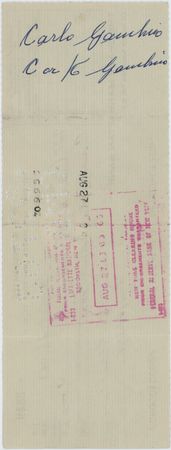 Lot #186 Carlo Gambino Signed Check - Image 1