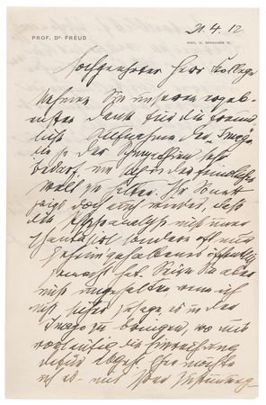 Lot #178 Sigmund Freud Autograph Letter Signed: 