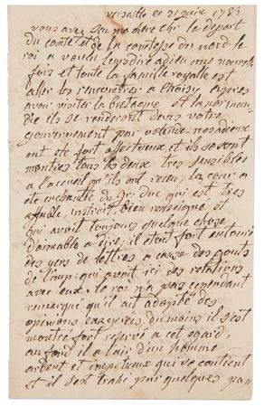 Lot #125 Marie Antoinette Rare Handwritten Letter