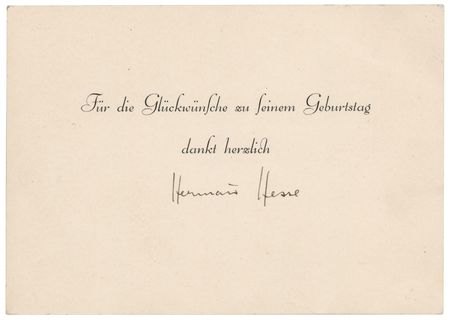 Lot #442 Hermann Hesse Signature