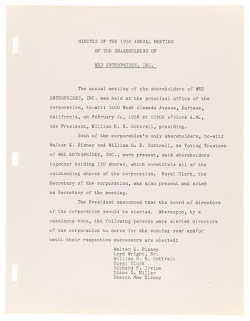 Lot #737 Walt Disney Document Signed for WED Enterprises - Disneyland's Holding Company - Image 2