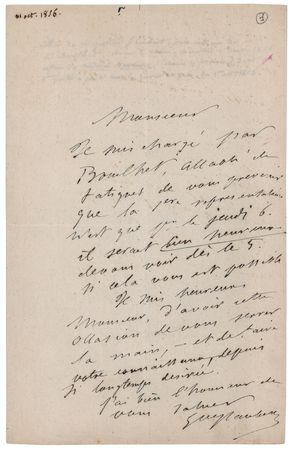 Lot #438 Gustave Flaubert Autograph Letter Signed