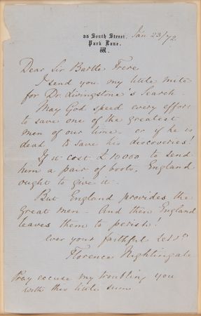 Lot #132 Florence Nightingale Autograph Letter