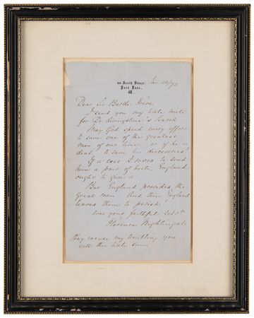 Lot #132 Florence Nightingale Autograph Letter Signed: 