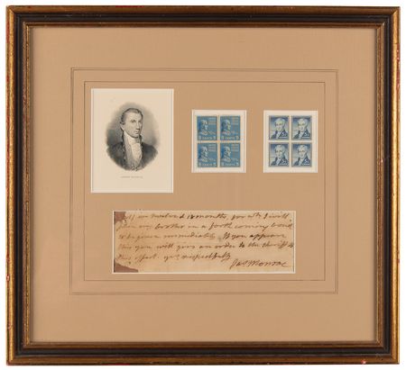 Lot #92 James Monroe Partial Autograph Letter