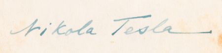Lot #155 Nikola Tesla Autograph Letter Signed on Extraterrestrial Life: 