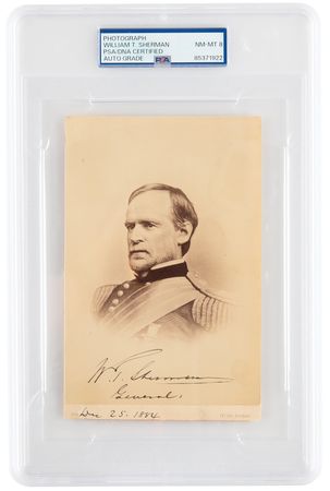 Lot #1114 William T. Sherman Signed Cabinet