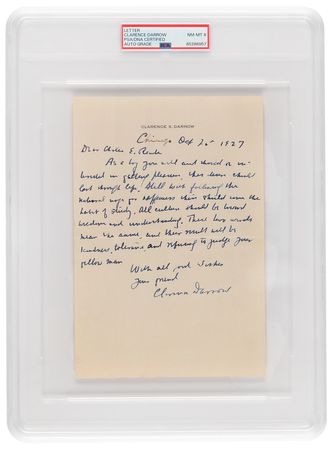 Lot #1051 Clarence Darrow Autograph Letter Signed