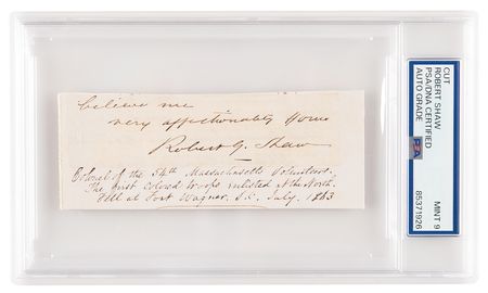 Lot #1113 Robert Gould Shaw Signature - Celebrated