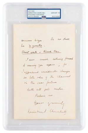 Lot #1053 Winston Churchill Autograph Letter