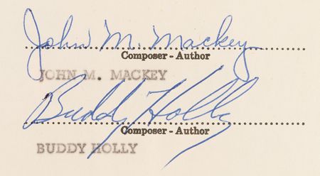 Lot #1172 Buddy Holly and Norman Petty Signed Publishing Contract for 'I Know I?ll Have the Blues Again' - PSA NM-MT 8 - Image 2