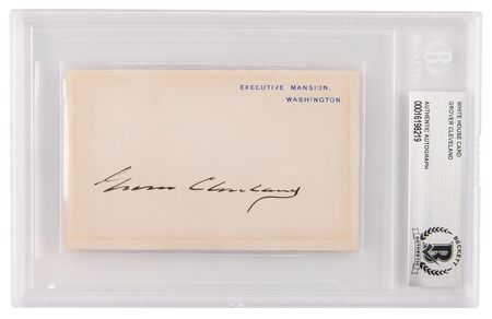 Lot #1018 Grover Cleveland Signed White House Card