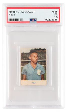 Lot #1236 1958 Alifabolaget #635 Pele Rookie Card - PSA FR 1.5 - Image 1