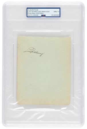 Lot #1233 Lou Gehrig and Joe DiMaggio Signatures - PSA MINT 9 - Image 4