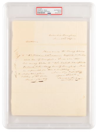 Lot #1006 James K. Polk Autograph Letter Signed as