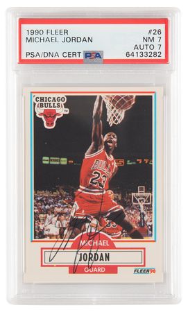 Lot #1250 1990 Fleer #26 Michael Jordan Signed
