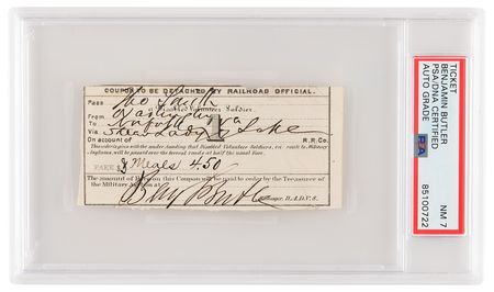 Lot #1117 Benjamin Butler Signed Railroad