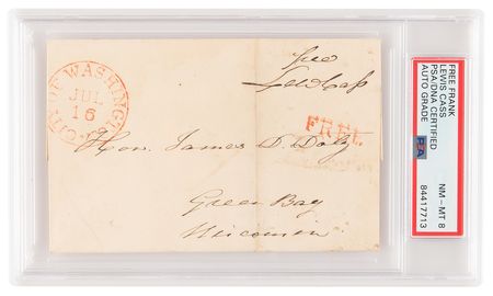 Lot #1085 Lewis Cass Signed Free Frank - PSA NM-MT