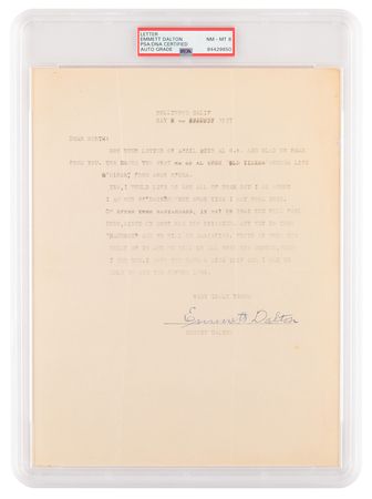 Lot #1071 Emmett Dalton Typed Letter Signed - PSA NM-MT 8 - Image 1