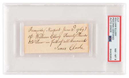 Lot #1089 William Ellery Autograph Document Signed