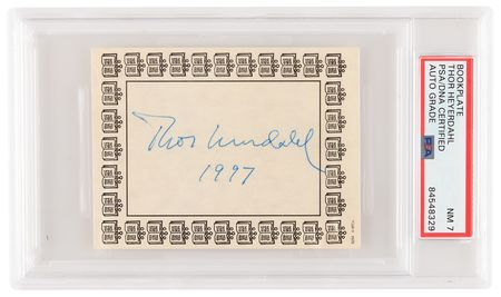 Lot #1093 Thor Heyerdahl Signature - PSA NM 7