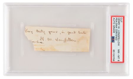 Lot #1164 Henry Wadsworth Longfellow Signature -