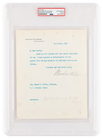 Lot #1049 Woodrow Wilson Typed Letter Signed as President - Image 1