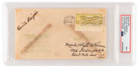 Lot #1133 Orville Wright Signed Airmail Cover -