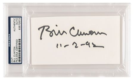 Lot #1020 Bill Clinton Signature as Governor of