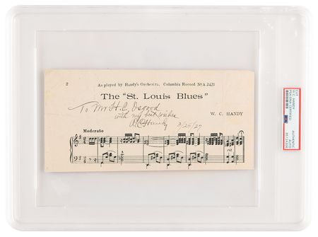 Lot #1176 W. C. Handy Signed Partial Sheet Music