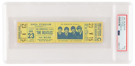 Lot #1181 Beatles 1966 Shea Stadium Concert Ticket
