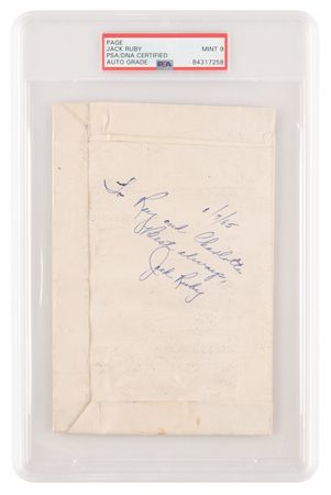 Lot #1075 Jack Ruby Signed Jailhouse Drawing - PSA