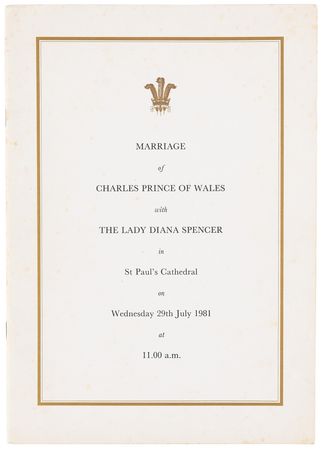 Lot #1295 Princess Diana and King Charles III Wedding Ticket - PSA VG-EX 4 - Image 3