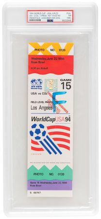 Lot #1298 1994 World Cup - USA vs. Colombia (A. Escobar Own Goal) Ticket - PSA NM 7(MK) - Image 1