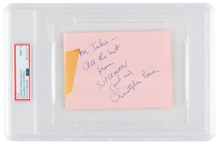 Lot #1301 Christopher Reeve Signature - PSA MINT 9