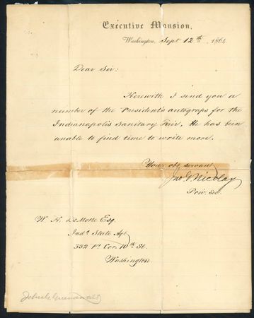 Lot #1302 Abraham Lincoln Signature as President - PSA GEM MT 10 - Image 2