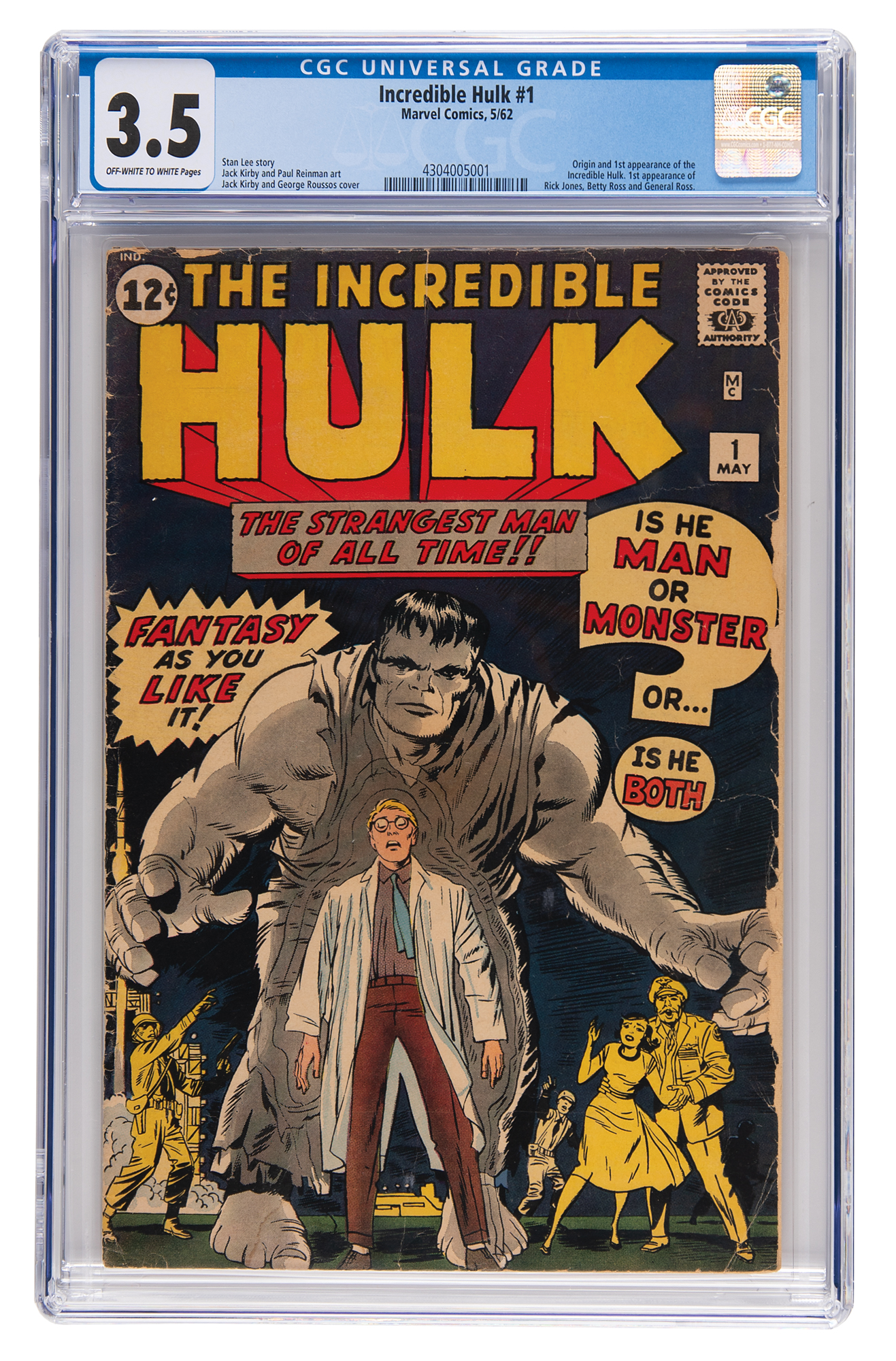 The Incredible Hulk #1 (Marvel, 1962) - CGC 3.5 (off-white