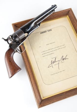 Lot #4040 Johnny Cash Cased Civil War Colt Model 1860 Army Revolver Presented to Gene Ferguson of Columbia Records - Image 1