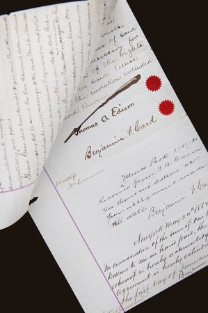 Lot #4012 Thomas Edison Document Signed for Electric Meter Patent - Used in Developing the Electric Light - Image 1