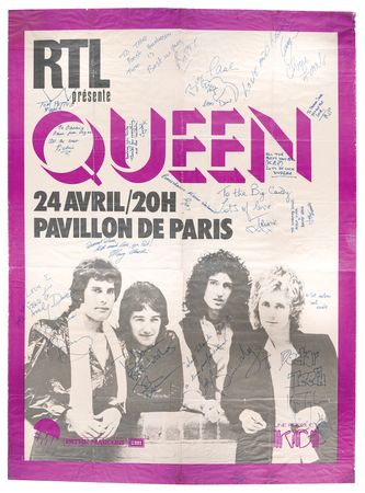 Lot #4045 Queen Massive Signed 1978 Concert Poster - The Largest Example We Have Ever Offered - Image 1