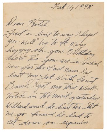 Lot #4039 Billie Holiday Autograph Letter Signed on Being Fired from Count Basie's Band: 