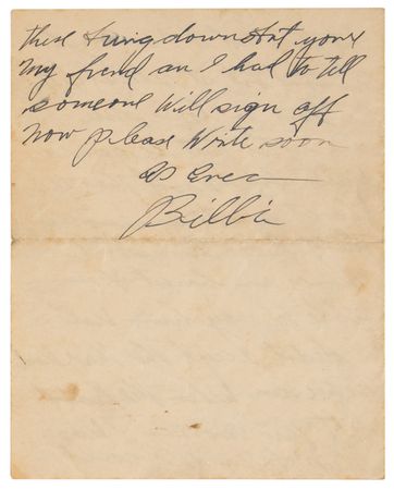 Lot #4039 Billie Holiday Autograph Letter Signed on Being Fired from Count Basie's Band: 